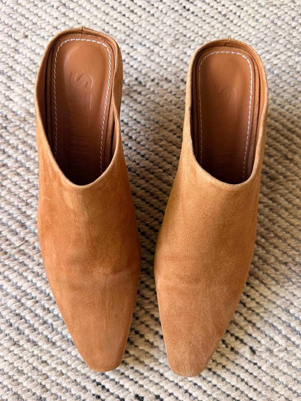 STAUD Beautiful Camel Suede Pointed Toe Slip on Mule 38 NEW $350!!